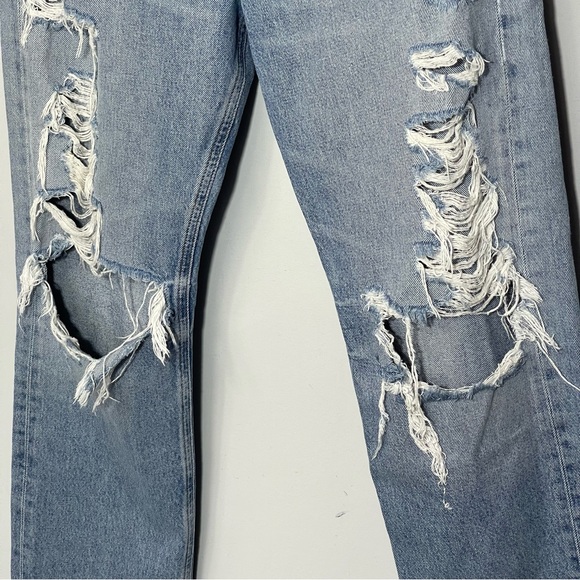 AGOLDE 90's Mid Rise Loose Jeans in Major Size 26 Light Wash Distressed Rigid - Picture 9 of 16